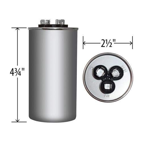 70 + 10 uF x 370 or 440 VAC Round - BMI USA Made Capacitor